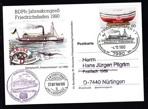 Friedrichshafen Sonderstempel FRIEDRICHSHAFEN 1 7990 Bodenseeschiff 