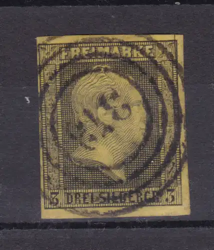 König Friedrich Wilhelm IV 3 Sgr. mit Nummernstempel 373 (= Elberfeld)