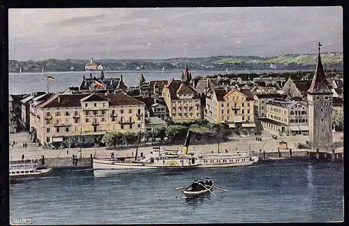 Dampfer "Wittelsbach" in Lindau, WIRO-Künstlerkarte