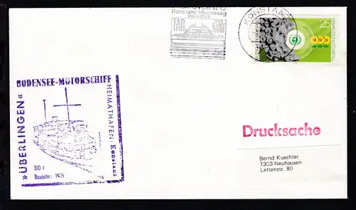 OSt. Konstanz 1.5.74 + Cachet MS Überlingen auf Brief