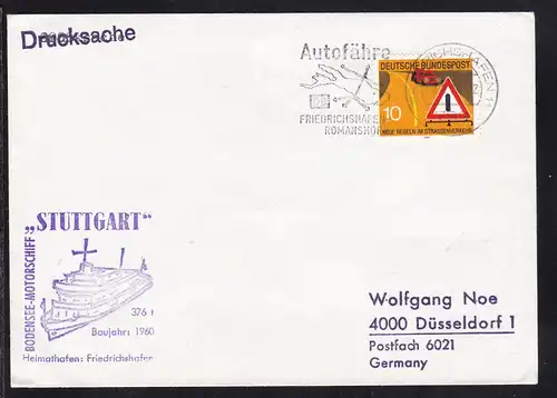 OSt. Friedrichshafen 20.6.71 + Cachet MS Stuttgart auf Brief