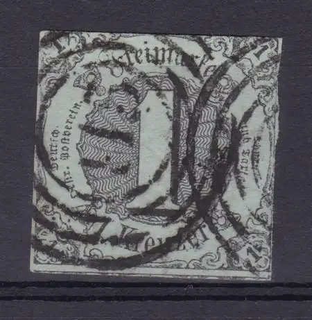 Ziffer 1 Kr. mit Nummernstempel 115 (= Giessen)