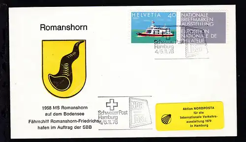 Lemanex 78 40 C. mit Zierfeld auf Sonderumschlag