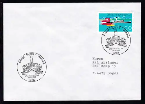 Euregio Bodensee auf FDC mit Stempel Bonn