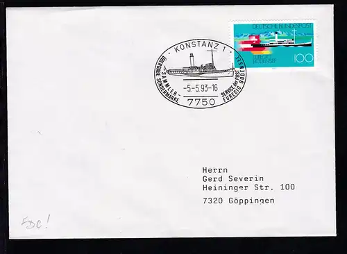 Euregio Bodensee auf FDC mit Sonderstempel Konstanz