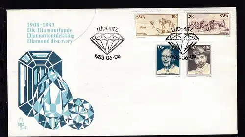 Diamantenfunde bei Lüderitz auf FDC ohne Anschrift
