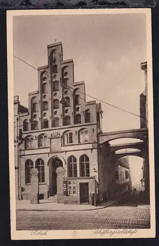 Hamburg-Saßnitz BAHNPOST Z. 117 15.7.37 auf AK (Lübeck Haus der 