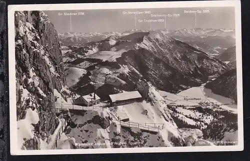 KUFSTEIN MÜNCHEN BAHNPOST ZUG 64 21.1.38 auf AK (Wendelsteinhaus mit 