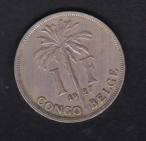Belgisch-Kongo 1 Franc Palme 1927, SS