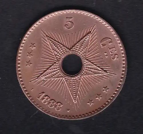 Belgisch-Kongo 5 Centimes 1888, Bankfrisch