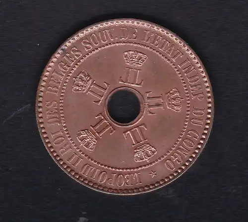 Belgisch-Kongo 5 Centimes 1888, Bankfrisch