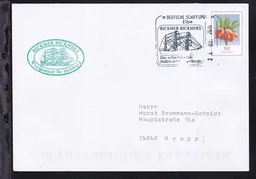 DEUTSCHE SCHIFFSPOST Elbe RICKMER RICKMERS Das schwimmende Wahrzeichen  Hamburgs