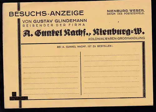 Nienburg OSt. NIENBURG (WESER) *a 6.7.31 auf Firmen-Postkarte