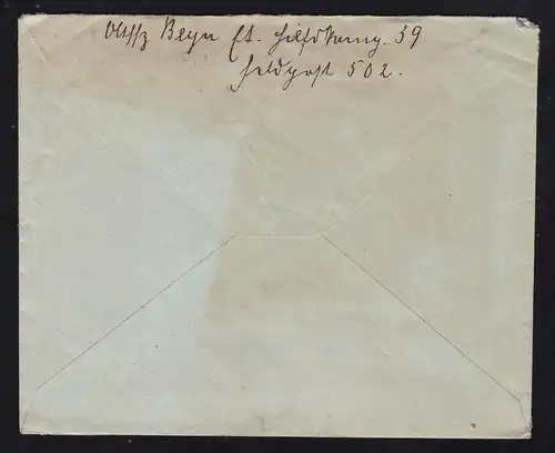 K D Feldpost … 2.3.17 + R2 B.S. Et. Kmdtr. 263 auf Feldpostbrief mit Inhalt, 