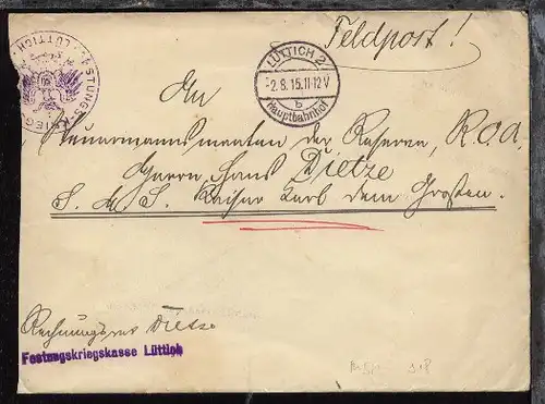 OSt. Lüttich 2 Hauptbahnhof 2.8.15 + Adler-Stpl. + L1 