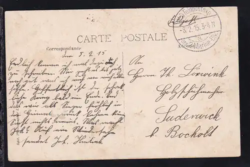 K.D. Feldpostexp. der 2. Marine-Div. a 8.2.15 auf Feldpost-AK (Ostende 