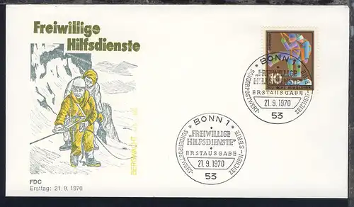 Hilfsdienste auf 6 FDCs ohne Anschrift