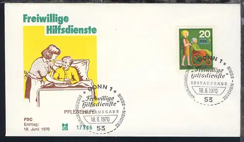 Hilfsdienste auf 6 FDCs ohne Anschrift