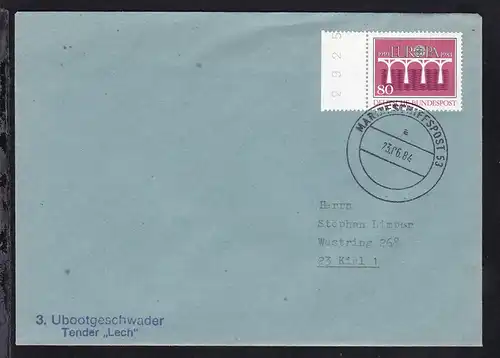 MARINESCHIFFSPOST 53 a 23.6.84 + L2 3. Ubootgeschwader Tender "Lech" auf Brief