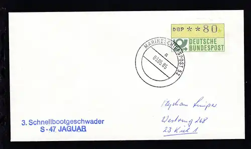 MARINESCHIFFSPOST 52 a 03.05.85 + L2 3. Schnellbootgeschwader S-47 JAGUAR