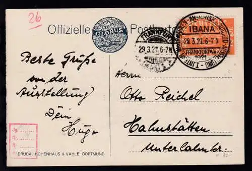 Frankfurt/Main IBANA I. Internationale Briefmarken, Ansichtskarten u. 