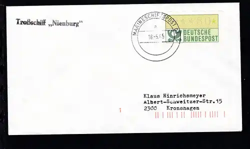MARINESCHIFFSPOST 03 a 18.5.85 + L1 Troßschiff "Nienburg" auf Brief