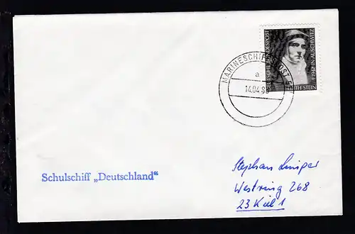 MARINESCHIFFSPOST 51 a 14.04.83 + L1 Schulschiff "Deutschland" auf Brief