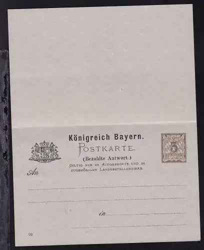 Postkarte Wappen 3 Pfg./3 Pfg.