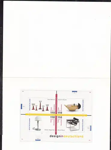 Design in Deutschland Block ** im Klappkarte der Deutschen Post