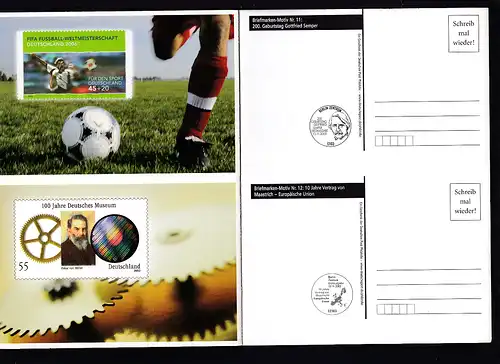 2003 12 Postkarten mit Briefmarkenmotiven