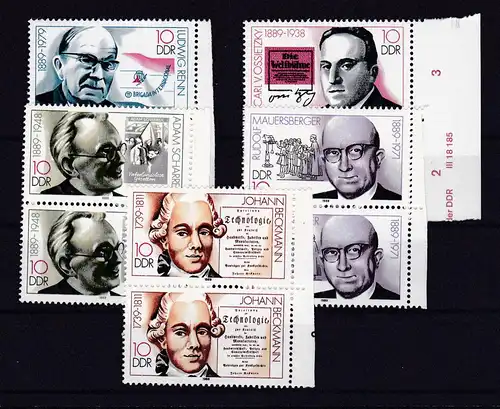 Bedeutende Persönlichkeiten, senkr. Randpaare **