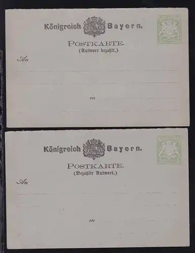Postkarte Wappen 3 Pfg./3 Pfg., Karten getrennt