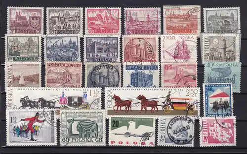 Polen 1 Steckkarte mit Marken, gestempelt