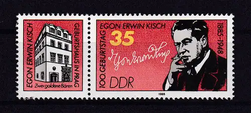 100. Geburtstag vom Egon Erwin Kisch, Zusammendruck **