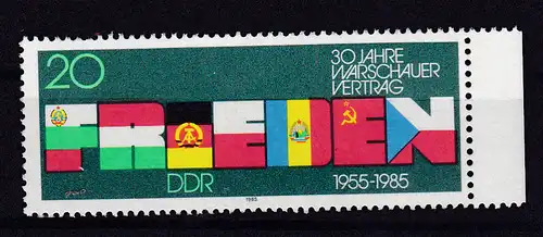 30 Jahre Warschauer Vertrag, Randstück **