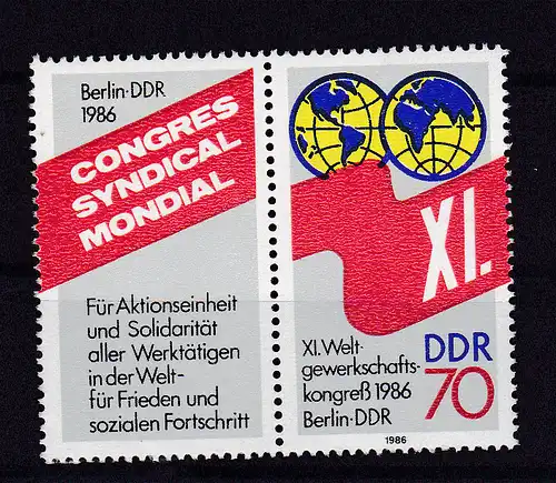 XI. Weltgewerkschaftskongress Berlin 1986, Zusammendruck **