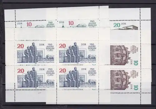 750 Jahre Berlin (II), 4 Kleinbögen **