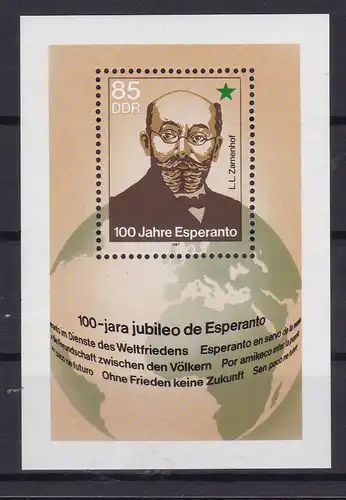 100 Jahre Esperanto, Block **