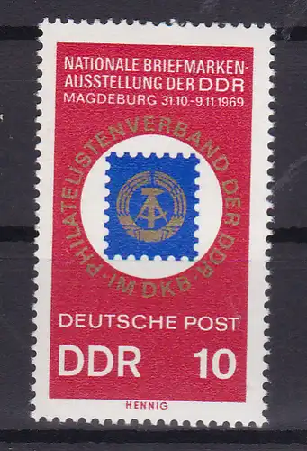 Nationale Briefmarkenausstellung Magdeburg 1969, **