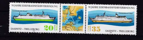 70 Jahre Eisenbahnfährverbindung Sassnitz-Trelleborg, Zusammendruck **