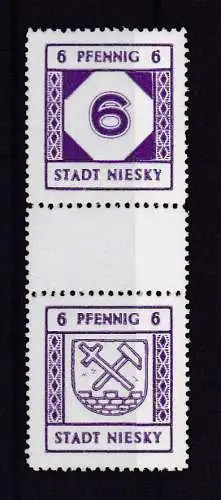 Niesky Freimarken 6 Pfg. Zusammendruck **