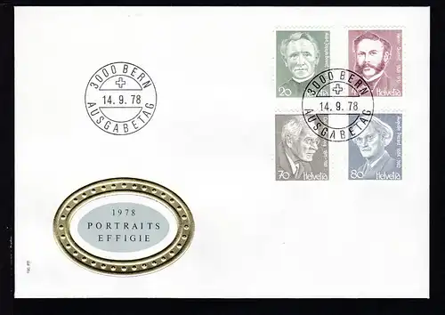 Portraits auf FDC ohne Anschrift