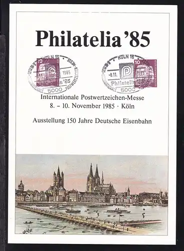 Sonderblatt Ausstellung "150 Jahre Deutsche Eisenbahnen" Köln 1985