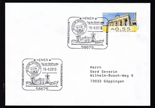 HEMER 58675 Tag der Briefmarke VERBAND DER PHILATELISTEN IN NORDRHEIN-WESTFALEN 