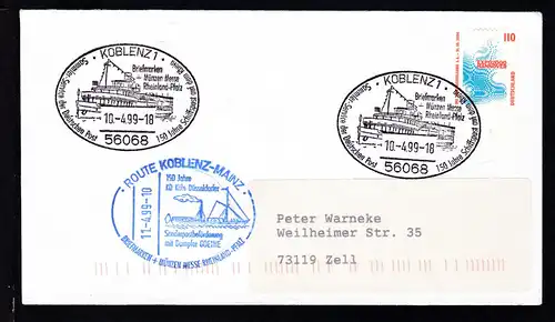 KOBLENZ 1 56068 Briefmarken+ Münzen Messe Rheinland-Pfalz  Sammler Service der