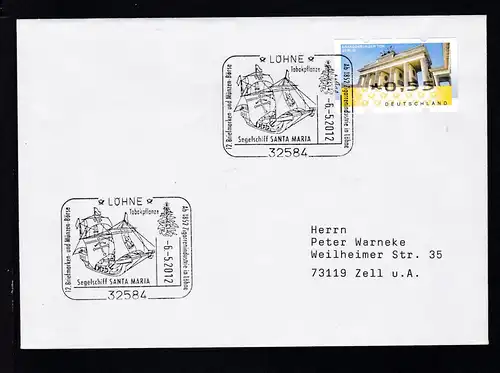 LÖHNE 32584 Tabakpflanze Segelschiff Santa Maria 12. Briefmarken- und Münzen-