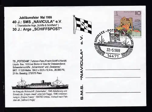 POTSDAM 14471 Jubiläumstreffen Vollversammlung 40 JAHRE SMS NAVICULA E.V. 