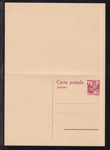 Württemberg Postkarte 20/20 Pfg.