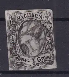 König Johann I ½  Ngr. mit Nummernstempel 10 (= Annaberg)