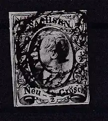 König Johann I ½  Ngr. mit Nummernstempel 1 (= Dresden)